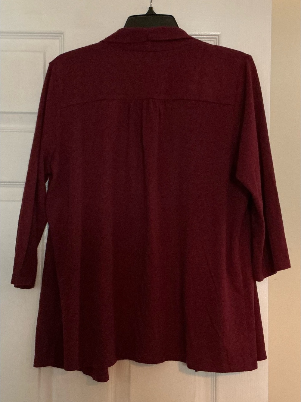 Talbots Open-Front Cardigan Sweater - Wine/Deep Burgundy - Picture 2 of 7